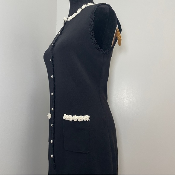 NEW! SANDRO- MAXI DRESS WITH CROCHET DETAILING Black White Size Small Summer - Picture 9 of 14